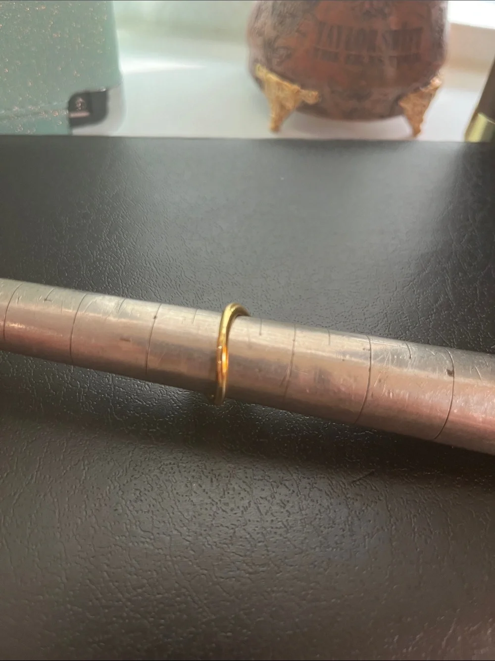 Gold Teardrop Bypass Ring with Clear Stones - Picture 3 of 4